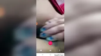 Cheating Wife Showing Her Tight Pussy To Lover On Late Night Call