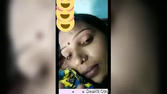 Village Wife Flashing Her Big Tits On Video Call For Lover