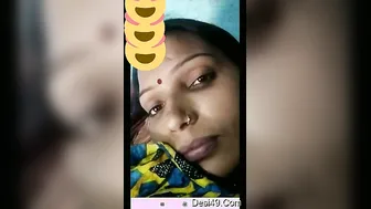 Village Wife Flashing Her Big Tits On Video Call For Lover