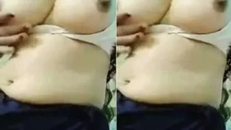 Desi GF Squeezing And Playing With Her Perfect Natural Tits