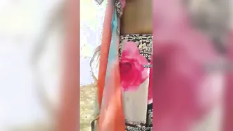 Village GF Pressing Her Tits And Showing Hairy Pussy