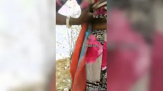 Village GF Pressing Her Tits And Showing Hairy Pussy
