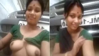 Married Woman Flashing Her Boobs And Dripping Pussy At Home