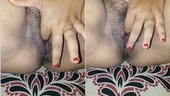 Desi Bhabhi Fingering Her Hairy Wet Pussy Until She Cums Hard