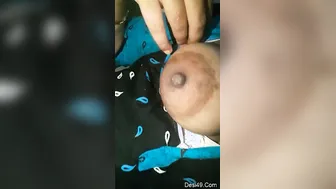 Horny Married Bhabhi Playing With Her Big Soft Tits At Home