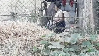 Village Married Woman Bathing Naked Outdoors Filmed By Neighbor