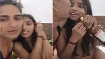 Desi GF And Boyfriend Drinking Beer Together Part One