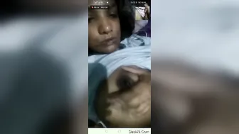 Naughty GF Flaunting Her Tits And Dripping Pussy Alone
