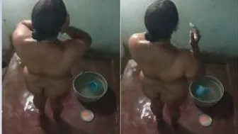 Telugu Wife Caught Naked Bathing On Hidden Camera In Bathroom