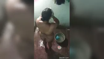 Telugu Wife Caught Naked Bathing On Hidden Camera In Bathroom