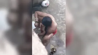 Desi Married Woman Bathing Secretly Filmed Without Her Knowing