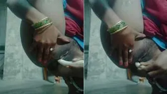 Lonely Housewife Using Vegetables To Please Herself At Home Today