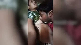 Hubby Sucking His Hot Bhabhi Wife's Natural Boobs At Home Alone