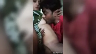 Hubby Sucking His Hot Bhabhi Wife's Natural Boobs At Home Alone