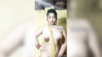 My Horny Desi Wife Stripping Naked For Me In Our Bedroom Today