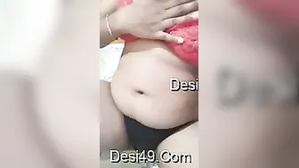 Indian Wife Alone At Home Squeezing And Playing With Her Breasts