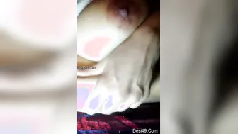 Indian Babe Fondling And Teasing Her Perfect Natural Tits At Home
