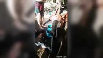 Village Girl Getting Filmed Naked While Bathing By Her Friends