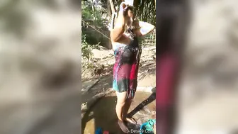 Village Girl Getting Filmed Naked While Bathing By Her Friends