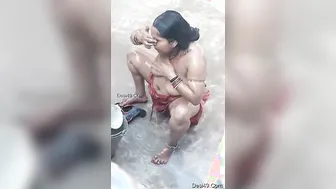 Catching Married Bhabhi Bathing Naked Outdoors On My Hidden Cam