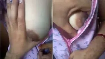 My Wife Letting Me Squeeze And Press Her Soft Boobs At Home