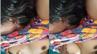My Wife Moaning As I Squeeze And Press Her Soft Tits In The Bedroom