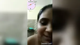 My Wife Getting Naked Washing Herself During Our Video Session