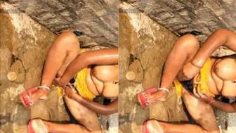 Village Wife Bathing Outside While I Secretly Filmed Everything