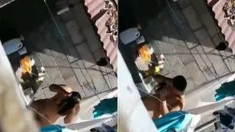 Catching My Desi GF Bathing Outside By The Village Well