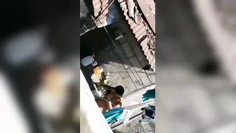 Catching My Desi GF Bathing Outside By The Village Well
