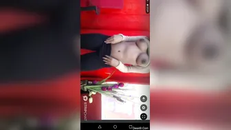 Sexy Cam Model Teasing With Her Big Tits During Live Stream