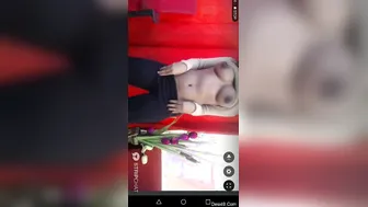 Sexy Cam Model Teasing With Her Big Tits During Live Stream