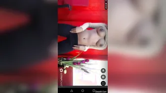Sexy Cam Model Teasing With Her Big Tits During Live Stream