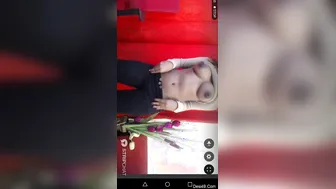 Sexy Cam Model Teasing With Her Big Tits During Live Stream
