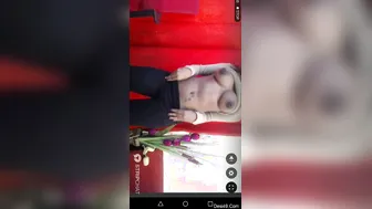 Sexy Cam Model Teasing With Her Big Tits During Live Stream