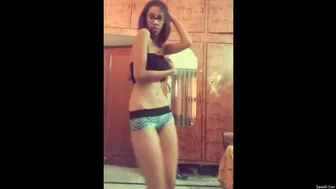 Hot GF Doing A Slow Striptease Dance In Bedroom