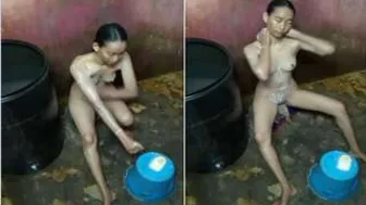 My GF Bathing Naked And Getting Dressed After Shower