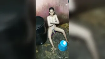My GF Bathing Naked And Getting Dressed After Shower