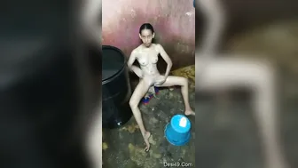 My GF Bathing Naked And Getting Dressed After Shower
