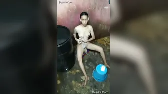My GF Bathing Naked And Getting Dressed After Shower