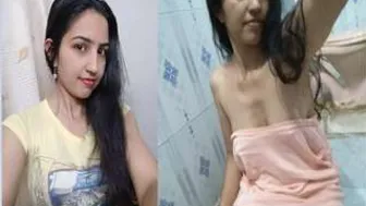 Hot Desi Wife Stripping Naked Showing Her Big Tits And Pussy