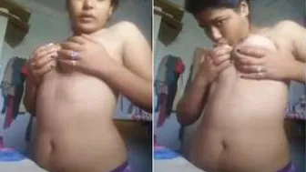 Busty GF Teasing And Playing With Her Massive Boobs