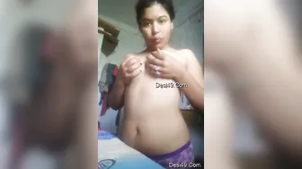 Busty GF Teasing And Playing With Her Massive Boobs