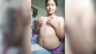 Busty GF Teasing And Playing With Her Massive Boobs