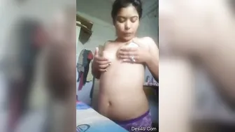 Busty GF Teasing And Playing With Her Massive Boobs