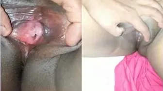 Married Wife Spreading Her Pussy Wide For Hubby Recording Her