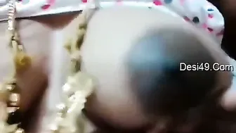 Telugu Wife Proudly Displaying Her Huge Natural Boobs At Home