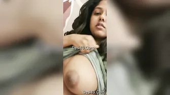 Horny Nri Babe Flashing Her Tits Teasing On Video From Abroad
