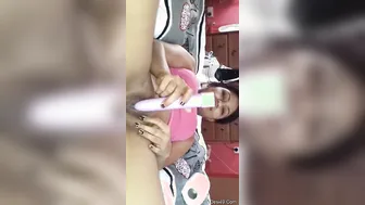 Horny Desi Babe Stretching Her Pussy With Dildo In Bedroom