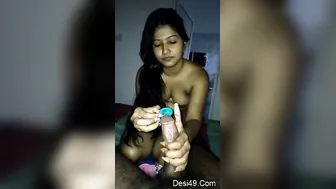 Call Girl Sliding Condom Onto Clients Hard Dick Before Sex